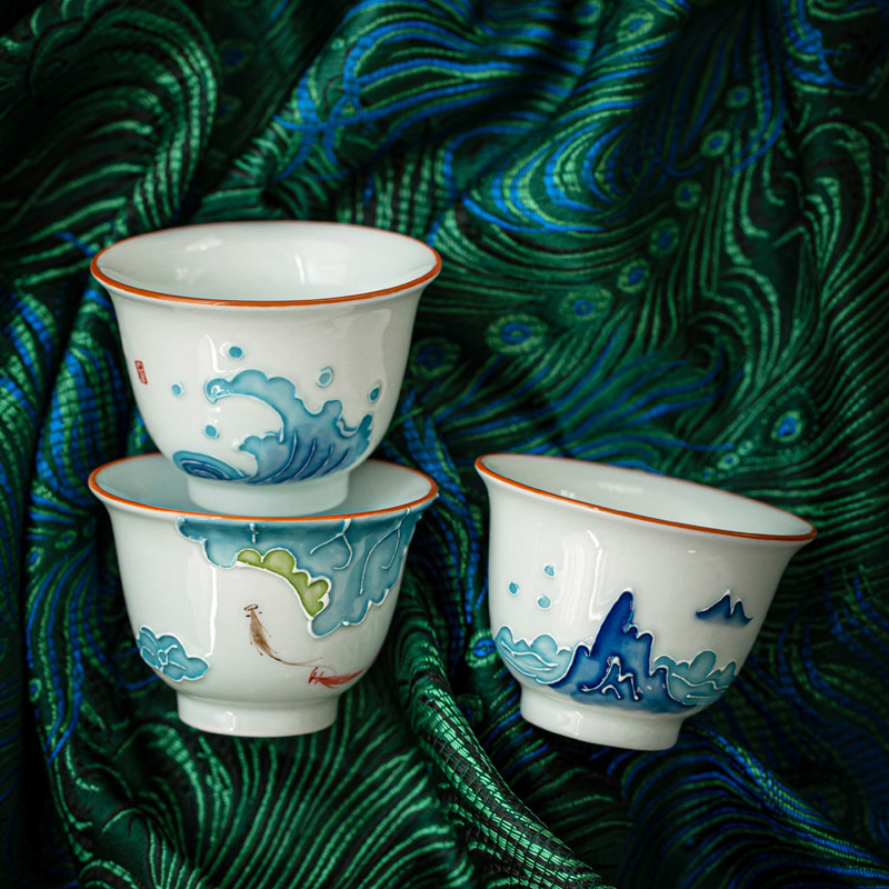 Cangkir teh Kung Fu lukisan ta - Celadon Ceramic Cup ulasan dan harga