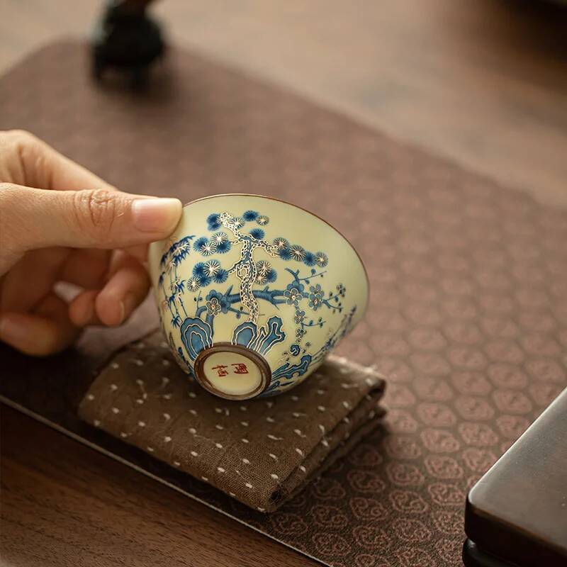 Cangkir Teh Keramik Biru dan P - Celadon Ceramic Cup ulasan dan harga