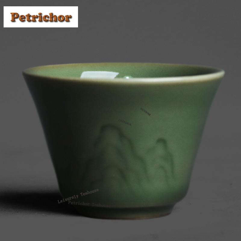 Set Cangkir Teh Celadon Relief - Celadon Ceramic Cup ulasan dan harga