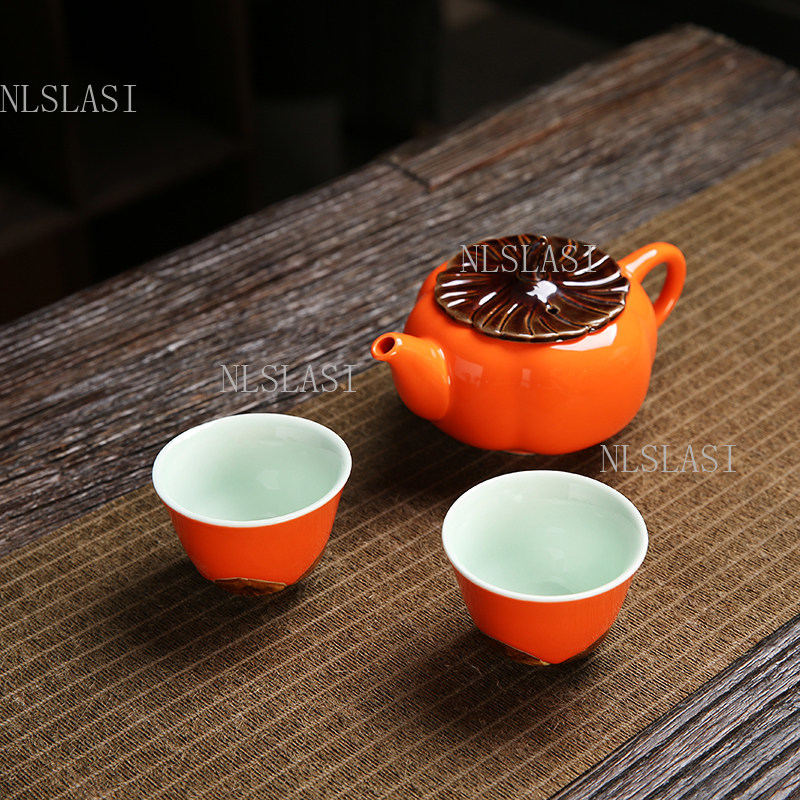 Set Teh Keramik Merah Oranye d - Celadon Ceramic Cup ulasan dan harga