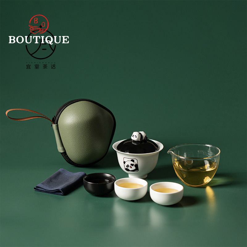 Yishi Talk Set Perjalanan Pand - Korean Tea Set ulasan dan harga
