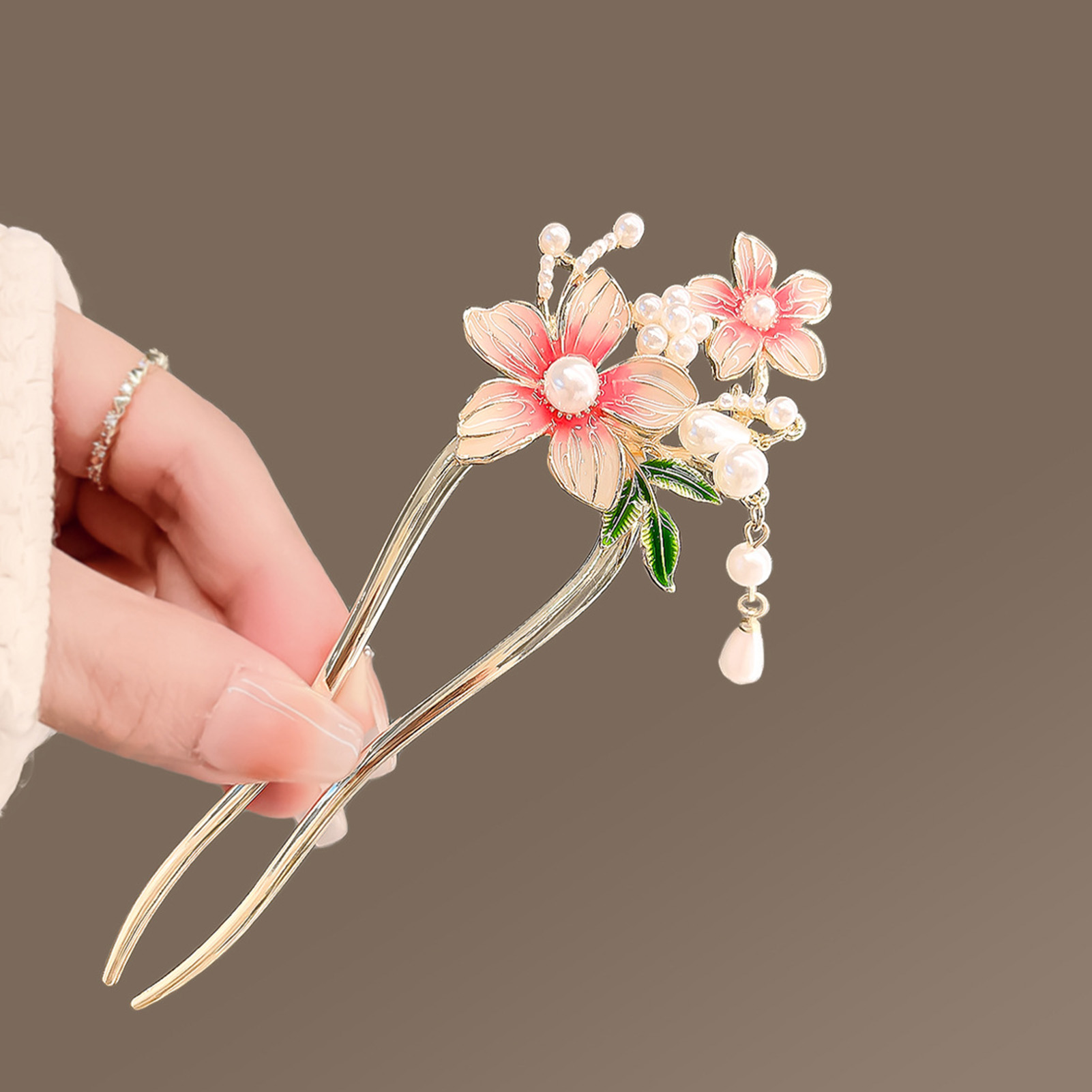 Jepit Rambut Bunga Merah Muda  - Hanbok Hair Pin ulasan dan harga