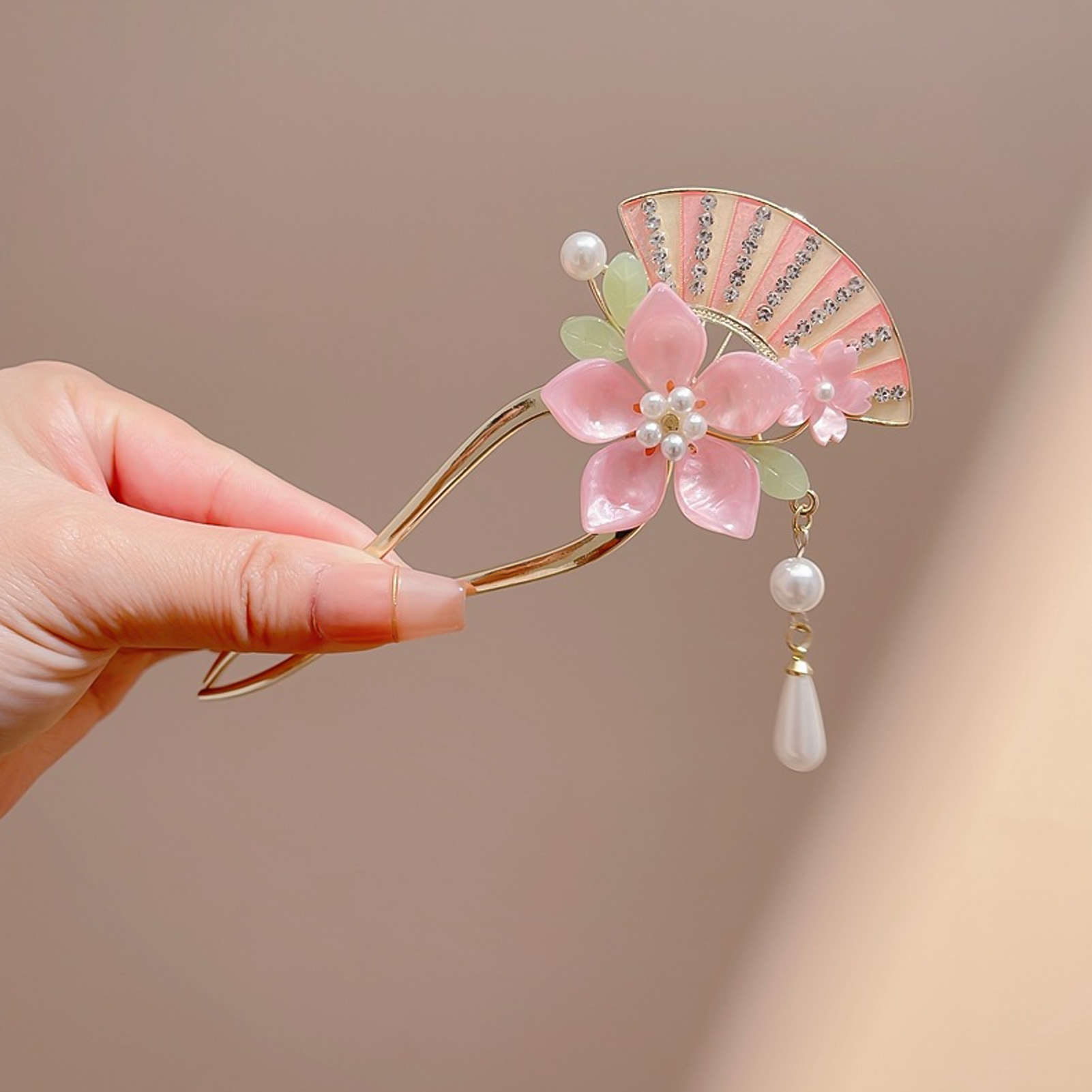 Jepit Rambut Bunga Merah Muda  - Hanbok Hair Pin ulasan dan harga